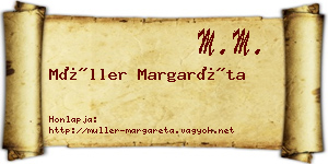 Müller Margaréta névjegykártya